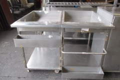Lote 167 - 2 CARRO DOBLE CUBIERTA ACERO INOX