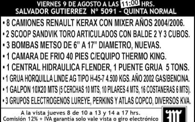 Remate camion mixer y excedentes industriales