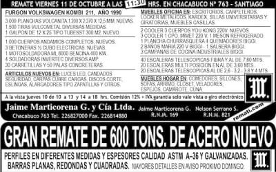 Remate viernes 11 de octubre