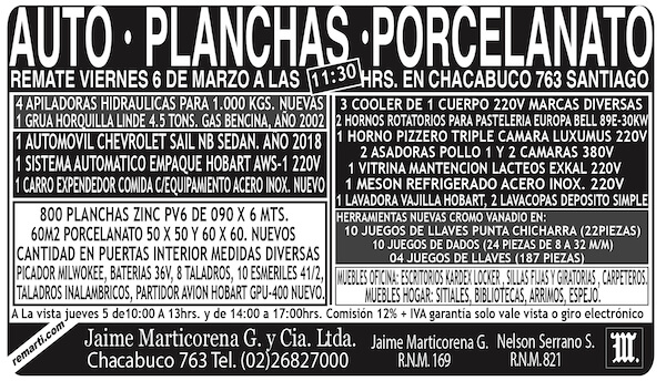 Remate viernes 6 de Marzo