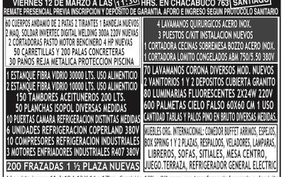 ANDAMIOS MUEBLES HERRAMIENTAS VIERNES 12 DE MARZO A LAS 11:30 HRS. EN CHACABUCO 763