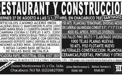 Restaurant y construcción REMATE 27 AGOSTO