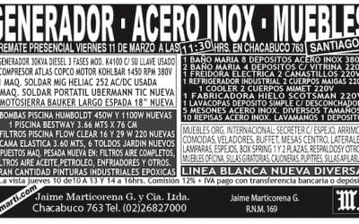 Remate Presencial 11 de Marzo