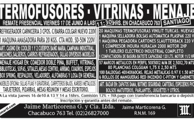 Remate Presencial viernes 17 de junio