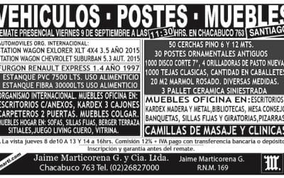 REMATE PRESENCIAL VIERNES 9 DE SEPTIEMBRE