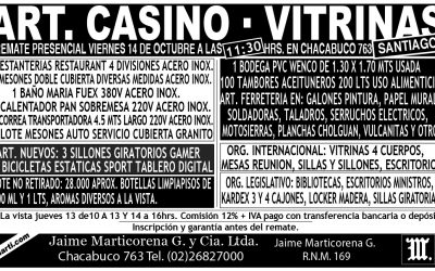 REMATE PRESENCIAL VIERNES 14 DE OCTUBRE