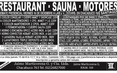 REMATE PRESENCIAL VIERNES 16 DE DICIEMBRE