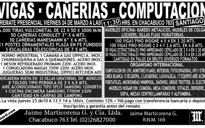 REMATE PRESENCIAL VIERNES 23 DE MARZO