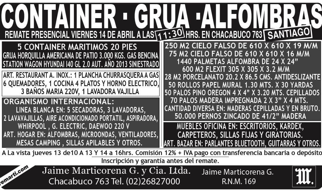 REMATE PRESENCIAL VIERNES I4 DE ABRIL