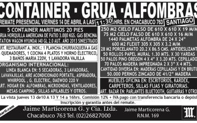 REMATE PRESENCIAL VIERNES I4 DE ABRIL