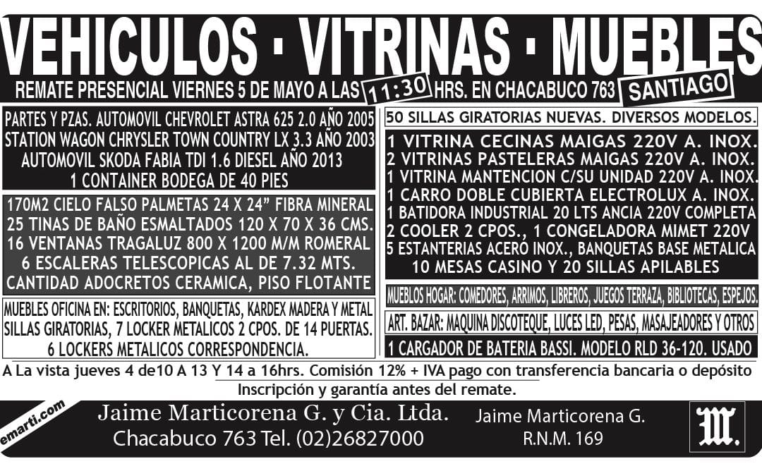 REMATE PRESENCIAL VIERNES 5 DE MAYO