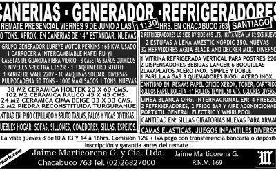 REMATE PRESENCIAL VIERNES 9 DE JUNIO