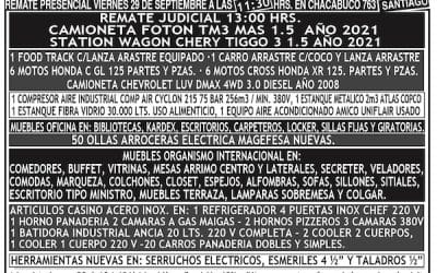 REMATE PRESENCIAL VIERNES 29 DE SEPTIEMBRE