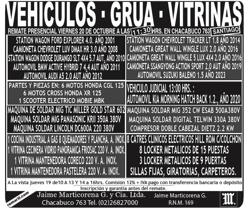 REMATE PRESENCIAL VIERNES 2O DE OCTUBRE
