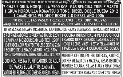 REMATE PRESENCIAL VIERNES 10 DE NOVIEMBRE