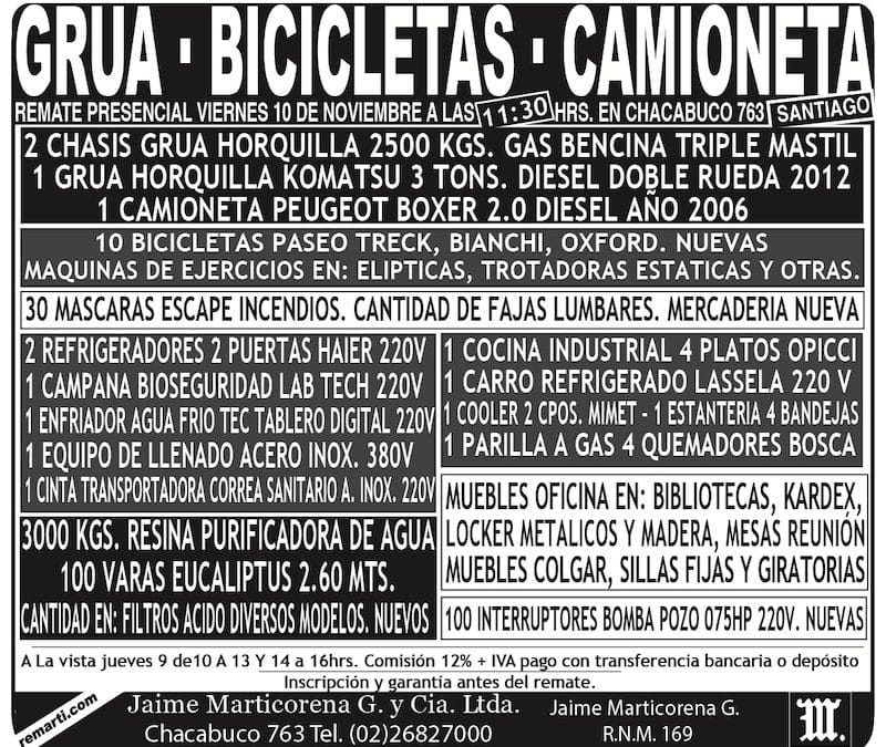 REMATE PRESENCIAL VIERNES 10 DE NOVIEMBRE