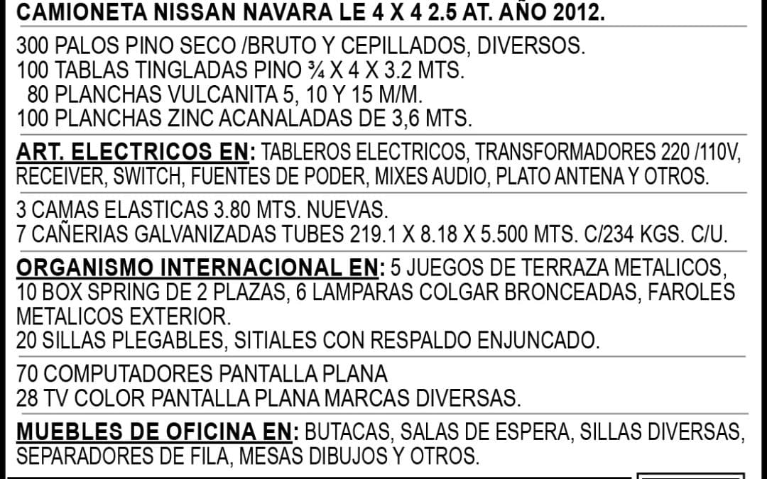 REMATE PRESENCIAL VIERNES 22 DE MARZO