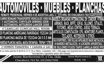 REMATE PRESENCIAL VIERNES 9 DE AGOSTO