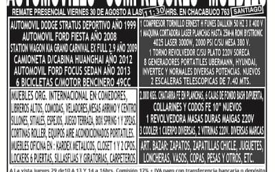 REMATE PRESENCIAL VIERNES 30 DE AGOSTO