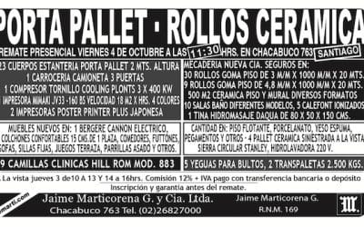 REMATE PRESENCIAL VIERNES 4 DE OCTUBRE