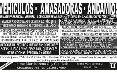 REMATE PRESENCIAL VIERNES 18 DE OCTUBRE