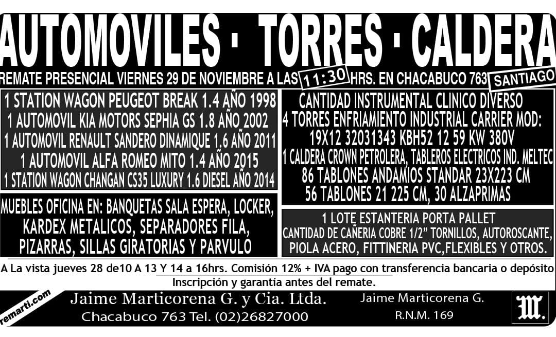REMATE PRESENCIAL VIERNES 29 DE NOVIEMBRE