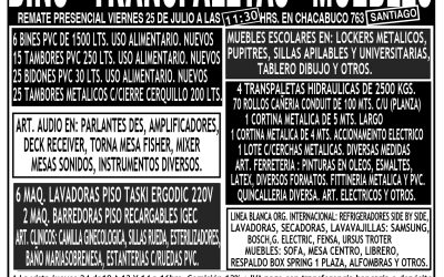 REMATE PRESENCIAL VIERNES 25 DE JULIO