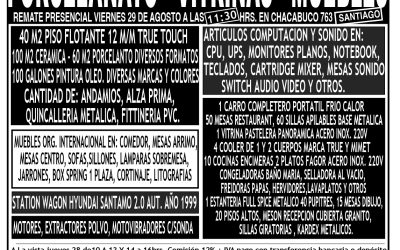 REMATE PRESENCIAL VIERNES 29 DE AGOSTO